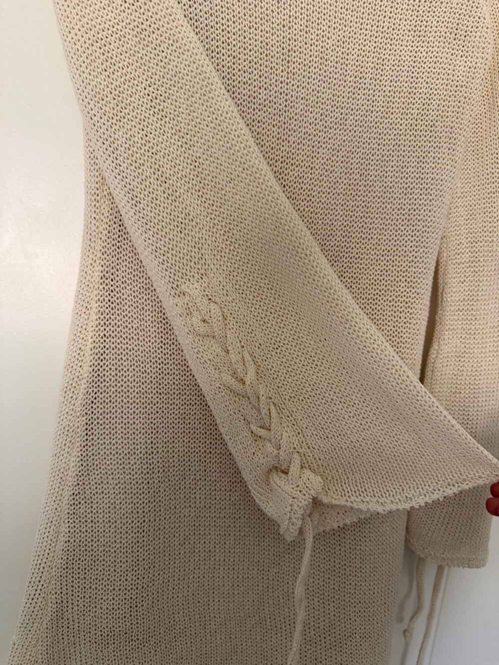 Zara Cream Long-Sleeve Knit Shift Dress - Picture 7 of 8
